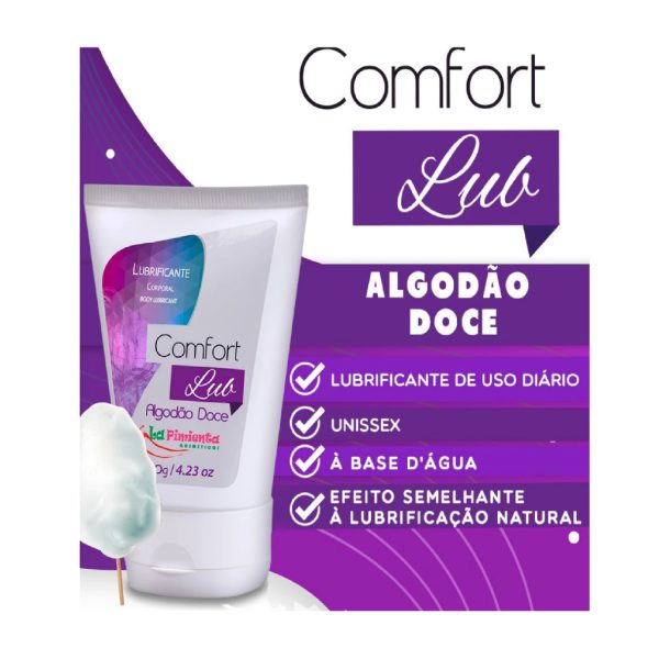 Lubrificante Corporal Comfort Lub Beijável 120G Algodão doce - Image 2