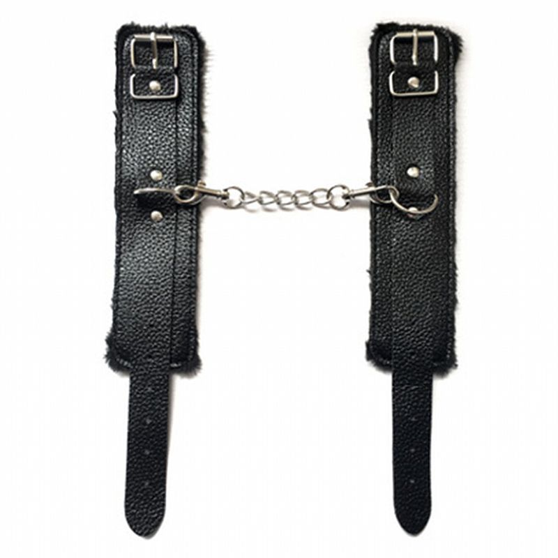 Algema com Corrente e Fivelas Pelucia - Preto Sado Fetiche - Imagem 3