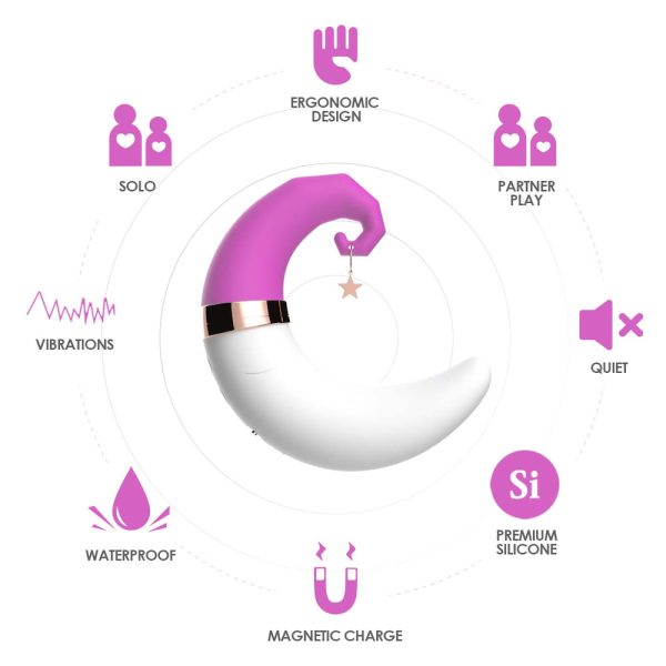 Vibrador de Clitóris em Formato de LUA Multi-velocidades USB - Image 2