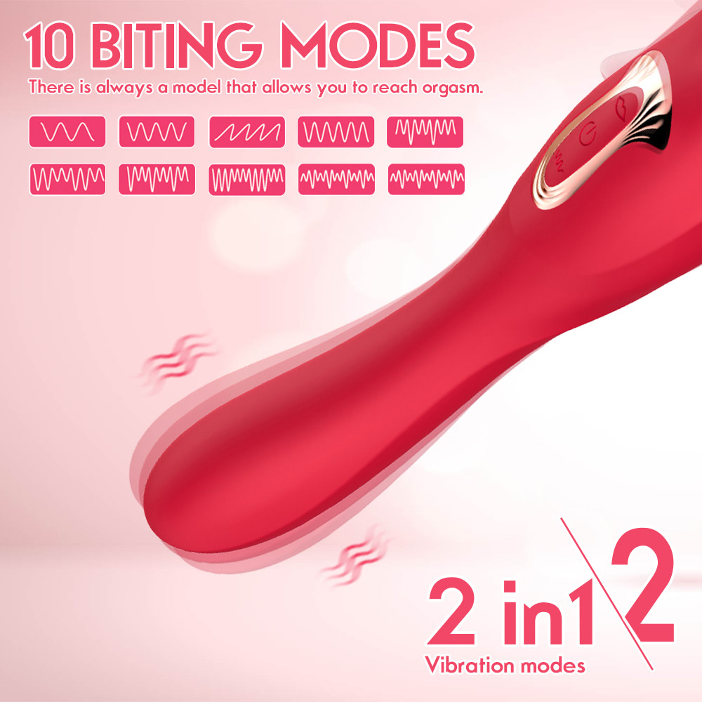 Vibrador 2 in 1,um lado em formato de boca com sucção e 10 modos de estimulação - OLENA - Imagem 5