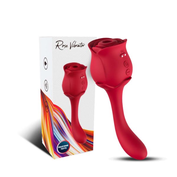 Vibrador Formato Rosa Ponto G Com Pulsação para Clitóris USB - Image 6