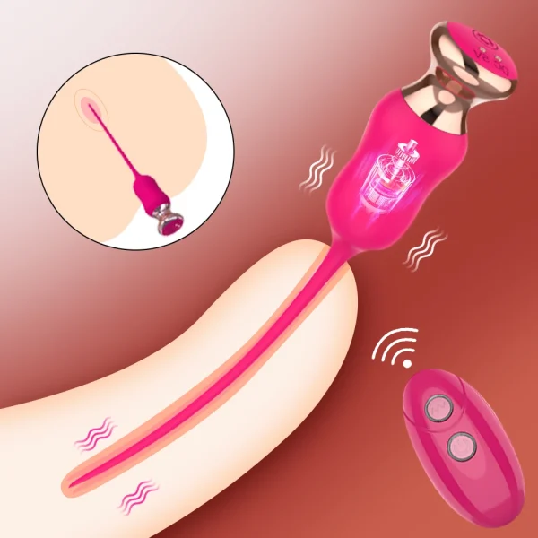 Vibrador Penis Plug Uretral e Estimulador Clitoriano - USB - Image 6