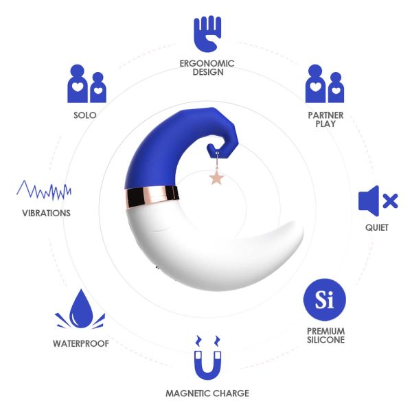 Vibrador de Clitóris em Formato de LUA Multi-velocidades USB - Image 3