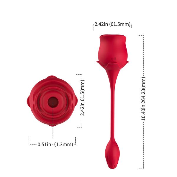 Vibrador Duplo Formato Rosa Sugador Estimulador de Clitóris - Image 3