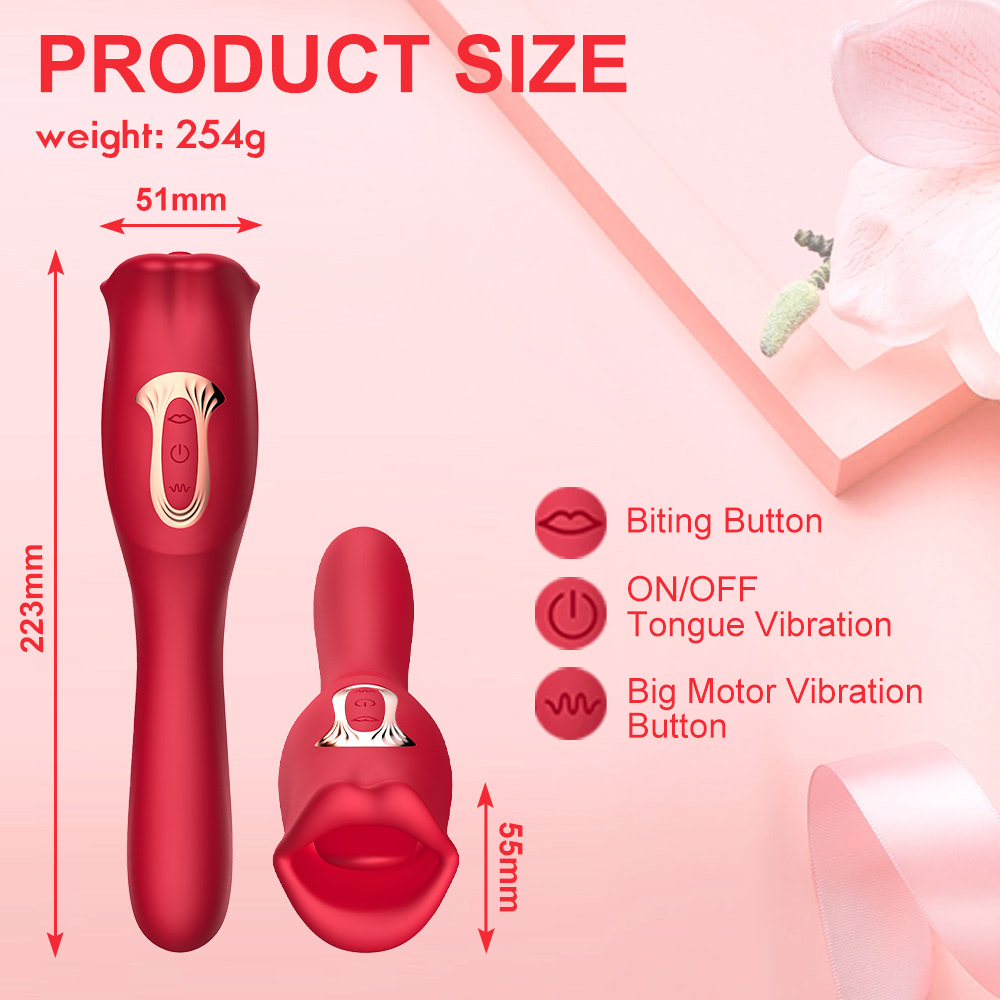 Vibrador 2 in 1,um lado em formato de boca com sucção e 10 modos de estimulação - OLENA - Imagem 8