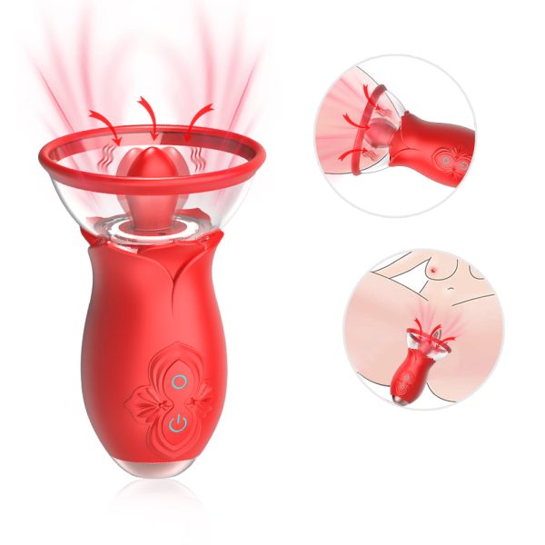 Vibrador Sugador de Clitóris e Seio Com Língua Estimuladora