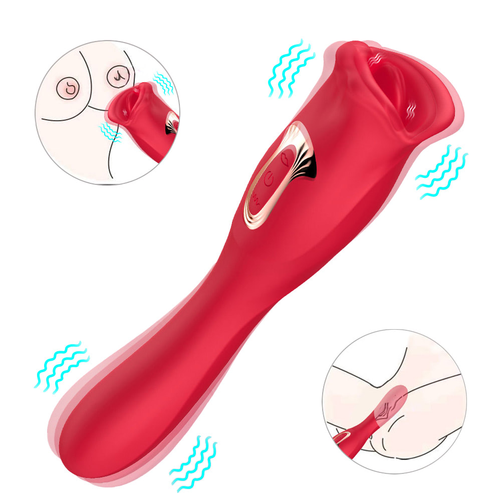 Vibrador 2 in 1,um lado em formato de boca com sucção e 10 modos de estimulação - OLENA - Imagem 4