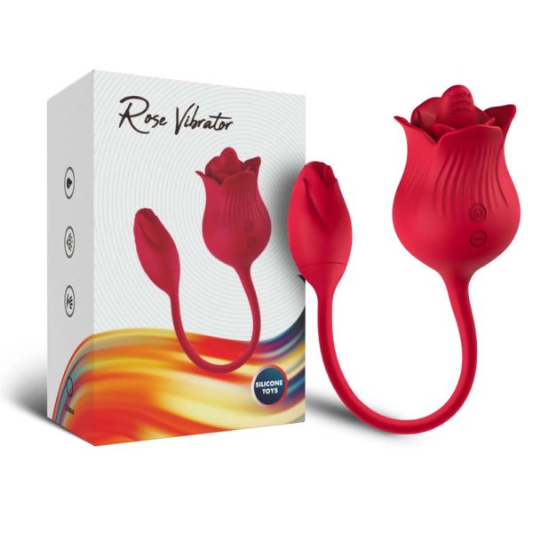 Vibrador Duplo Flexível em Formato de Rosa - USK