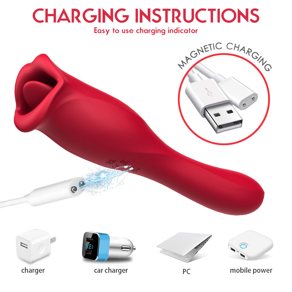 Vibrador 2 in 1,um lado em formato de boca com sucção e 10 modos de estimulação - OLENA - Imagem 7