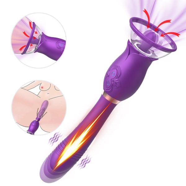 Vibrador Ponto G com Sugador e língua Estimuladora Olena USB - Image 2