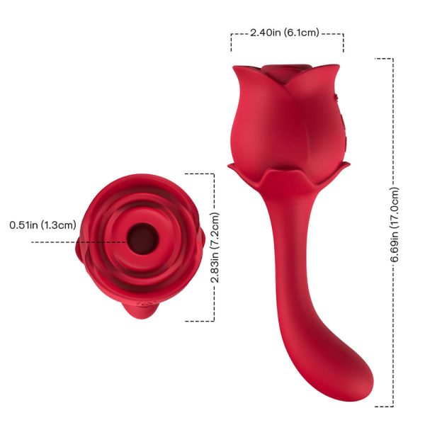 Vibrador Formato Rosa Ponto G Com Pulsação para Clitóris USB - Image 9