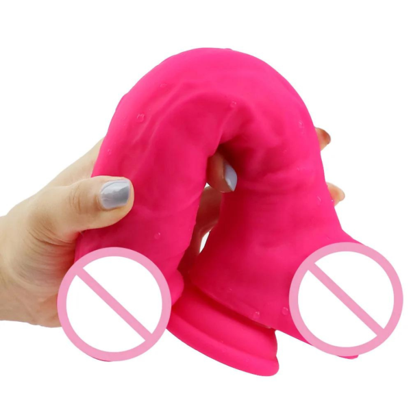 Pênis Rosa Ultra Realista Silicone Liquido 25x4cm + Ventosa - Image 2