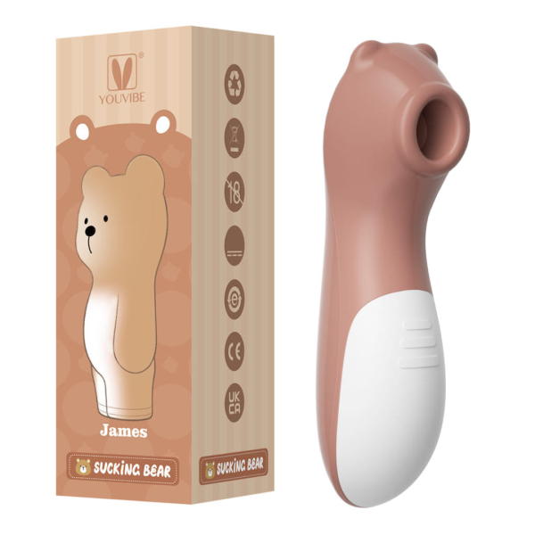 Estimulador de Clitóris Liso Formato de Urso com 10 Vibração