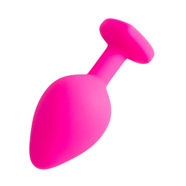Plug em Silicone com Joia Formato de Coração - Roxo - P - Image 3