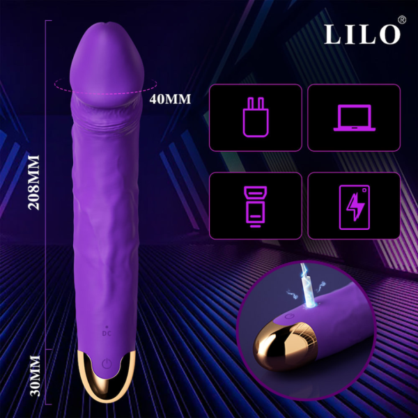 Pênis Realistico Com Vibrador Rotativo de Silicone 20,8x4cm - Image 2