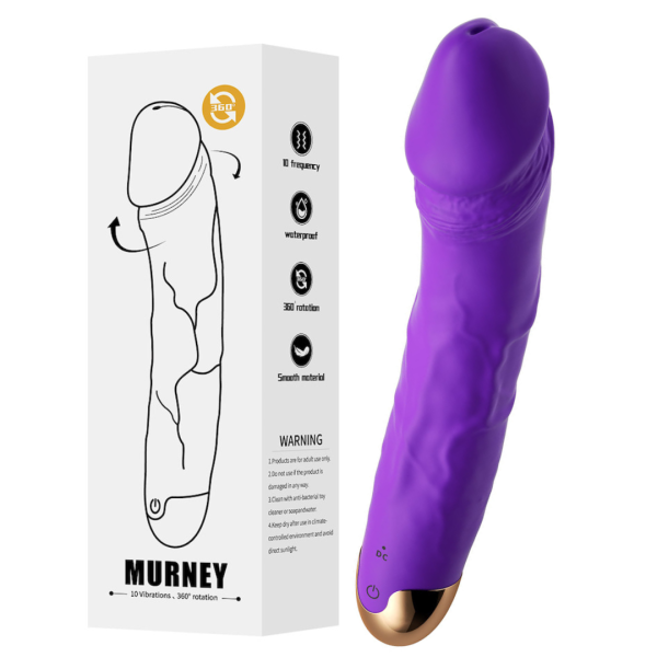 Pênis Realistico Com Vibrador Rotativo de Silicone 20,8x4cm