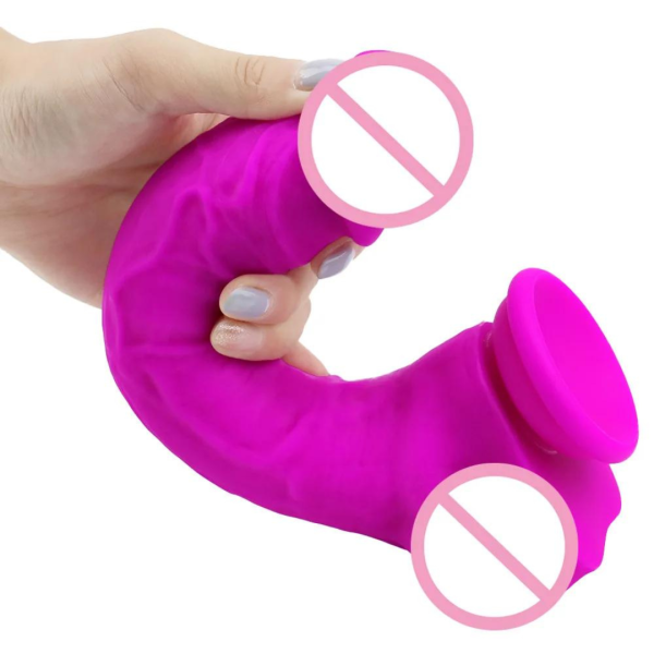 Pênis Rosa Ultra Realista Silicone Liquido 25x4cm + Ventosa - Image 5