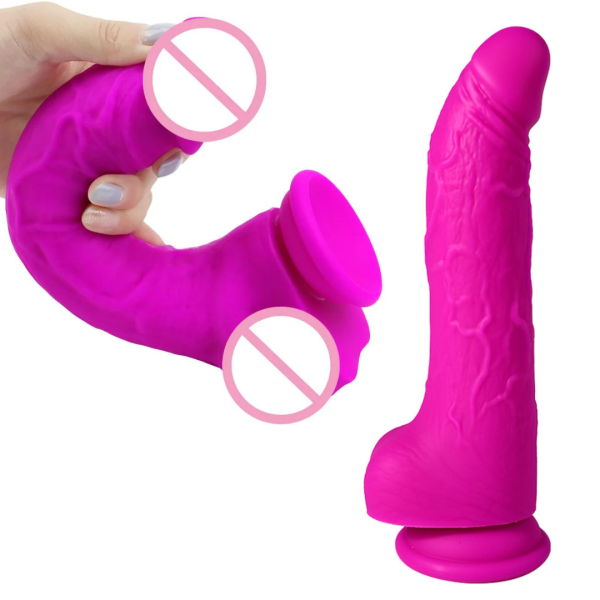 Pênis Rosa Ultra Realista Silicone Liquido 25x4cm + Ventosa
