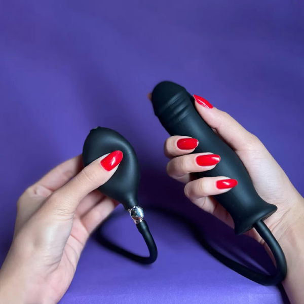 Plug Anal Inflável em Silicone Forma de Pênis Valvula de AR - Image 2
