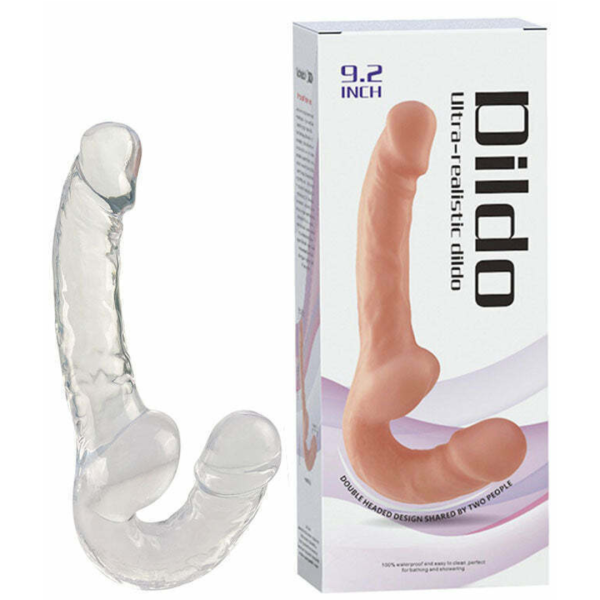 Pênis Strapless Dupla Penetração para Casais Transparente