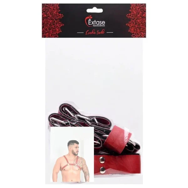 Arreio Masculino Harness Sensual Cor Vermelho Isaac Êxtase - Image 3