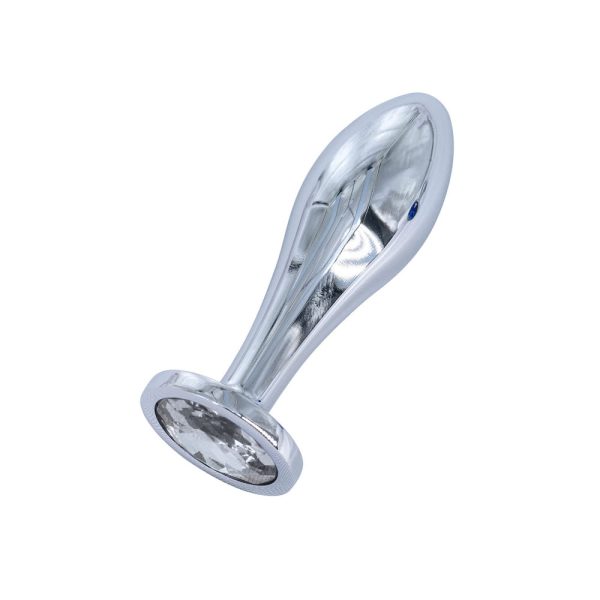 Plug Anal de Aço com Joia Formato Torpedo Tamanho P