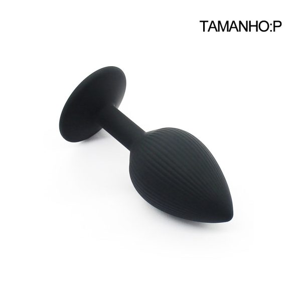 Plug Anal Iniciante em Silicone Preto Flexivel - Tamanho P - Image 3