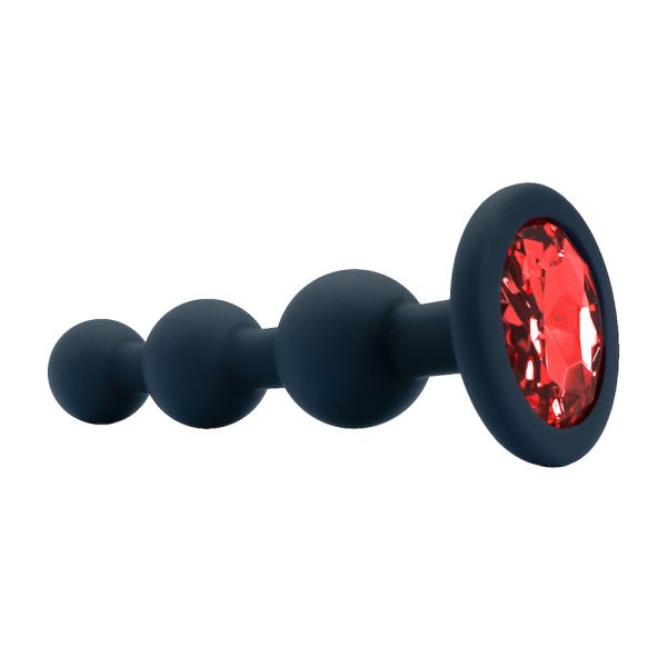 Plug Anal Escalonado em Silicone Com Pedra Joia Toque Macio - Image 3