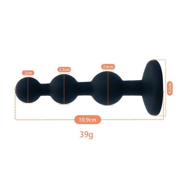 Plug Anal Escalonado em Silicone Com Pedra Joia Toque Macio - Image 2