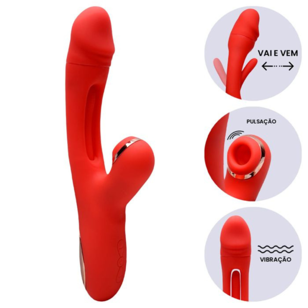 Vibrador de Ponto G e clitóris Pulsação e Dedilhar Slap Leny