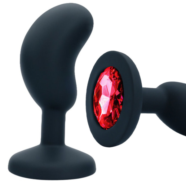 Plug Anal Pedra Joia para Iniciantes em Silicone - Tamanho P