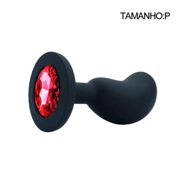 Plug Anal Pedra Joia para Iniciantes em Silicone - Tamanho P - Image 6