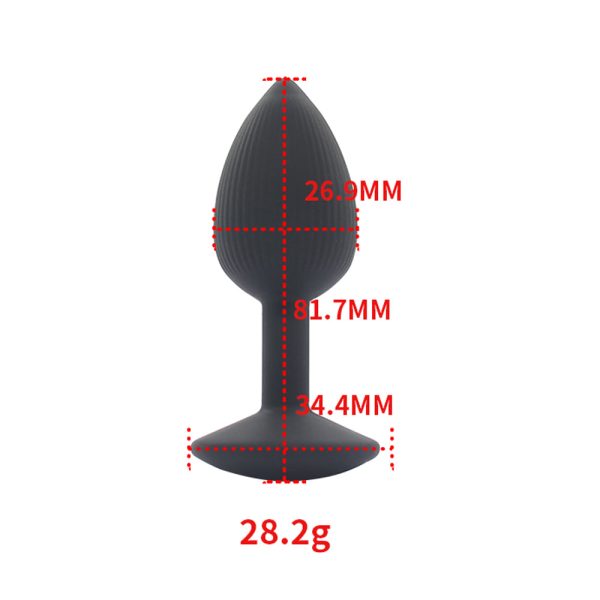 Plug Anal Iniciante em Silicone Preto Flexivel - Tamanho P - Image 2