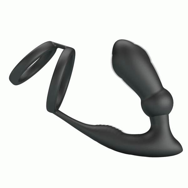 Anel Peniano com Plug Anal Com Vibrador e Pulsação Emoni USB - Image 3