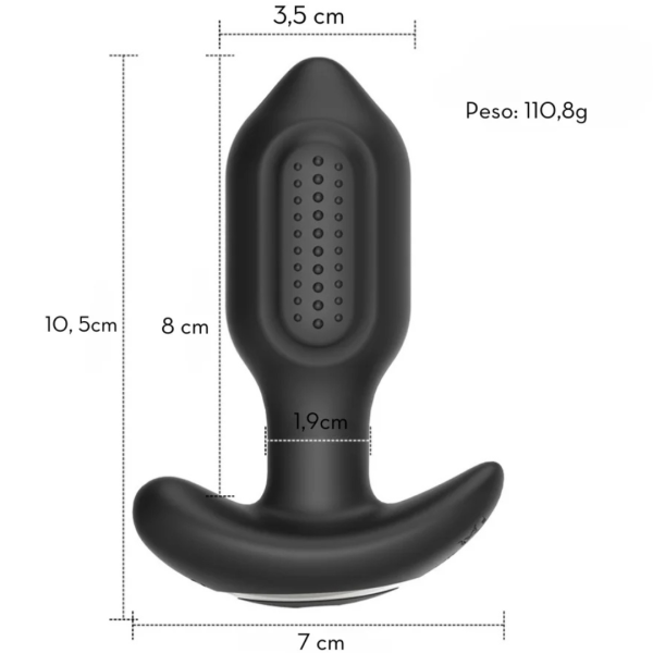 Plug anal vibratório - Aplicativo silicone com rotação 360° - Image 5