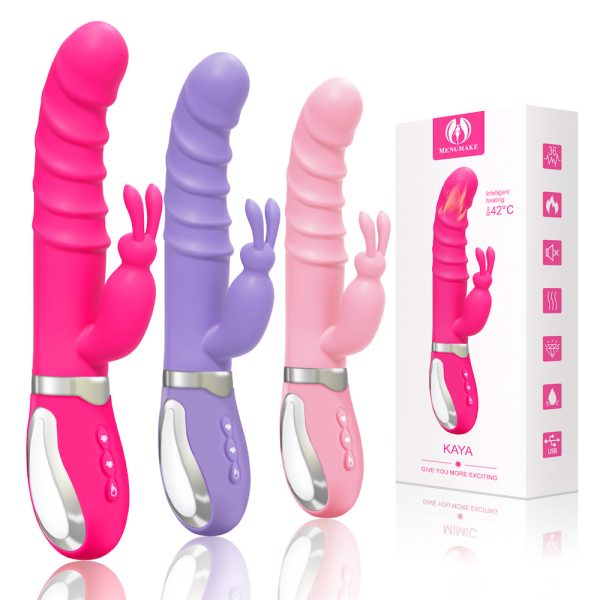 Vibrador de Ponto G e Clitoris Ondulado Com Aquecimento USB