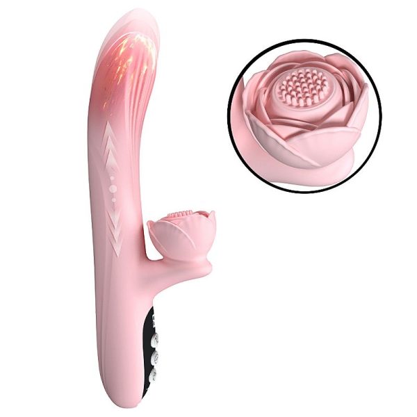 Vibrador Ponto G e Clitóris Rosa com Aquecimento - Sex Shop