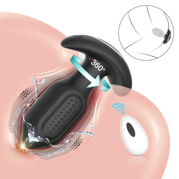 Plug anal vibratório - Aplicativo silicone com rotação 360° - Image 2