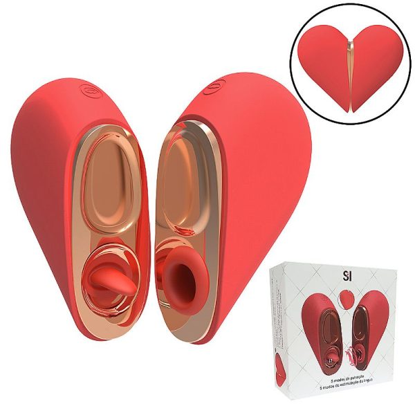 Vibrador Clitóris com Pulsação e Estimulação Língua Coração