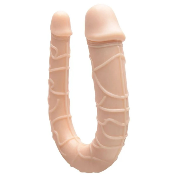 Pênis Dildo Maciço Prótese Ponta Dupla Hawaiano Bege