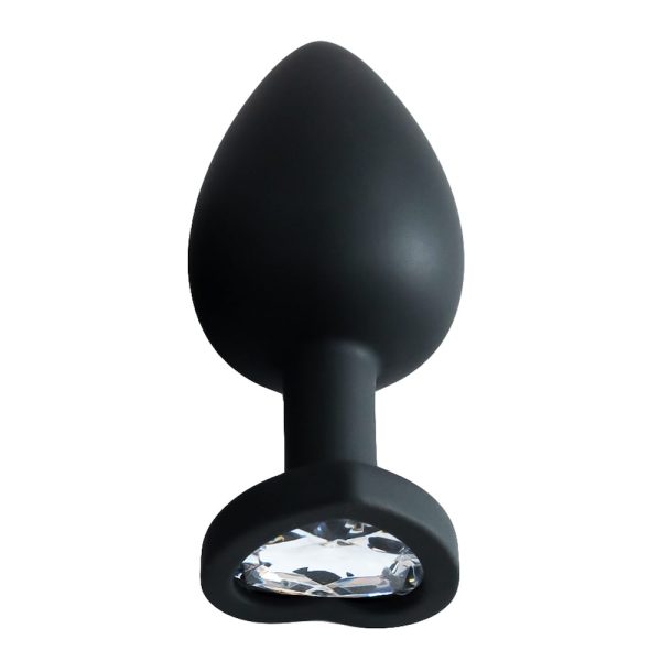 Plug Jóia em Silicone Preto no Formato de Coração Tamanho G - Image 2