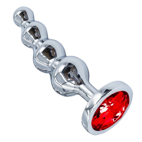 Plug Anal Curvo e Escalonado em Aço com pedra 9,8x2,5CM