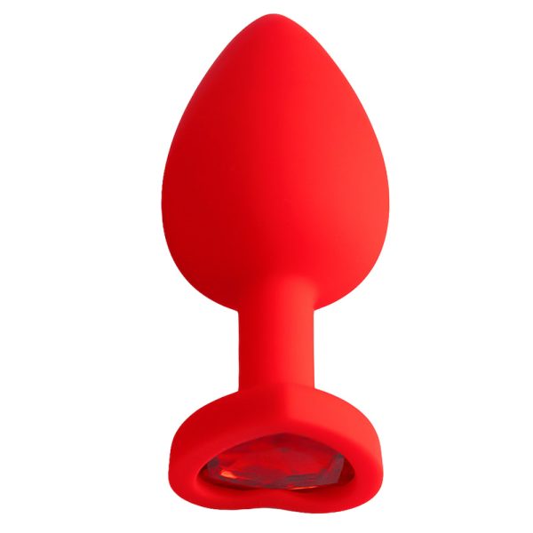 Plug Jóia em Silicone Vermelho Formato de Coração Tamanho G - Image 6