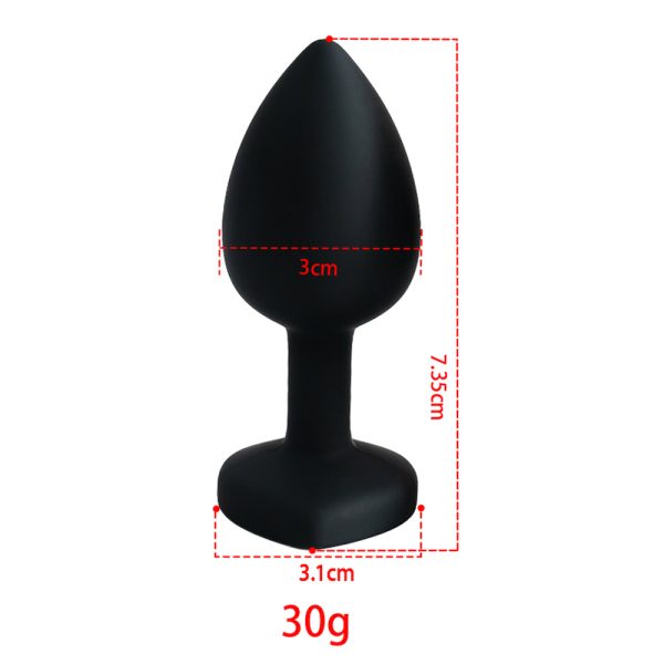 Plug Jóia em Silicone Preto Formato de Coração - Tamanho P - Image 8