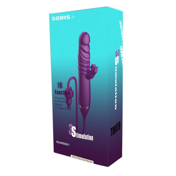 Vibrador Tripla Estimulação Vai e Vem Aveludado Recarregavel - Image 4