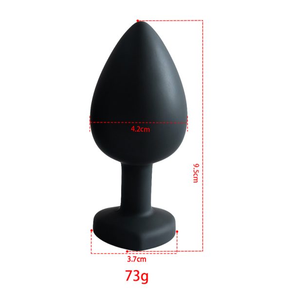 Plug Jóia em Silicone Preto no Formato de Coração Tamanho G - Image 6