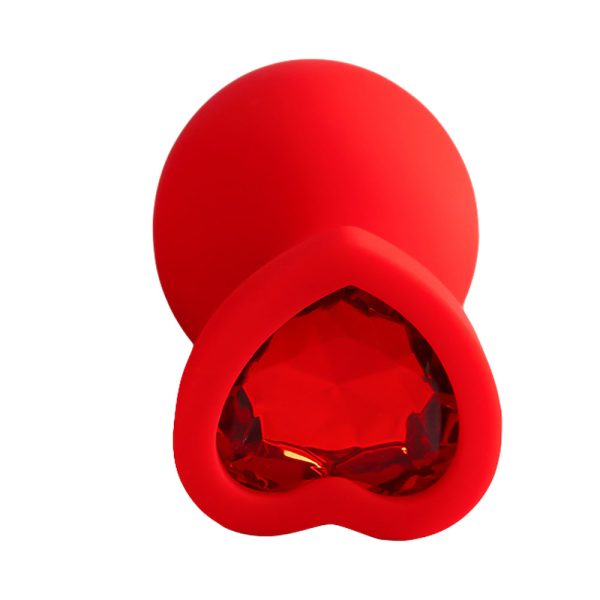 Plug Jóia em Silicone Vermelho Formato de Coração Tamanho G - Image 4