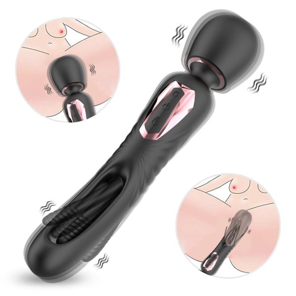 Vibrador Varinha Duplo Ponto G e estimulação de Clitóris USB - Image 7