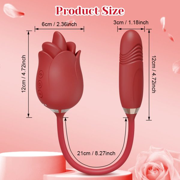 Vibrador Formato Rosa Com Vai e Vem e Boca Estimuladora USB - Image 8
