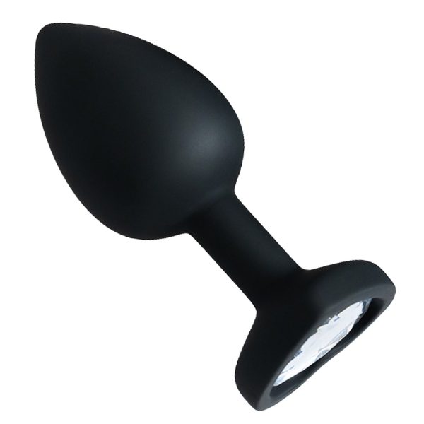 Plug Jóia em Silicone Preto Formato de Coração - Tamanho P - Image 4